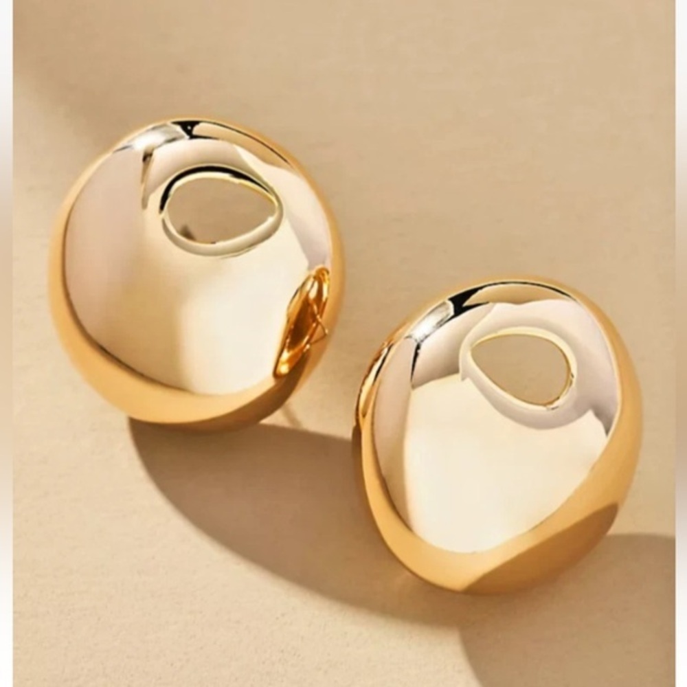 Anthropologie NWT $49 Mod Full Round Post Earrings